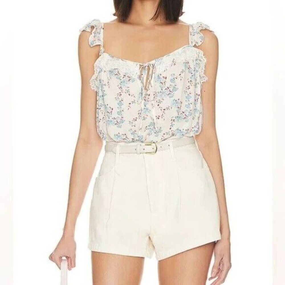 Intimately Free People Take It Away Bodysuit Size L Boho Floral Sleeveless NEW